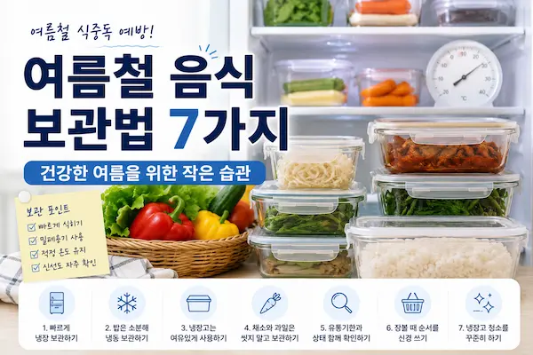 여름철 음식 보관법과 식중독 예방을 위한 생활 습관