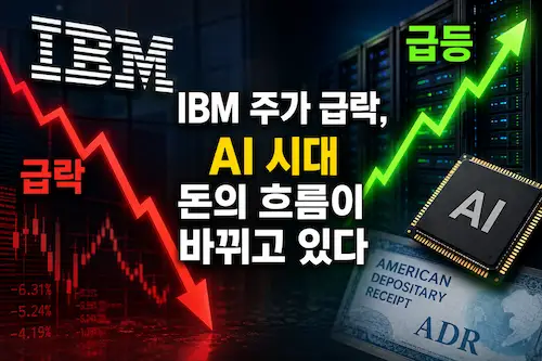 IBM 주가 하락과 AI 투자 자금 흐름 변화를 설명하는 대표이미지