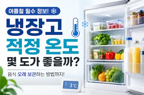 여름철 냉장고 적정 온도와 음식 보관 방법을 안내하는 대표이미지