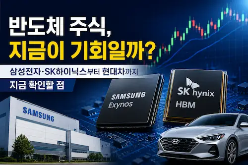 반도체 주식 투자 전망과 삼성전자 SK하이닉스 현대차 관련 이미지