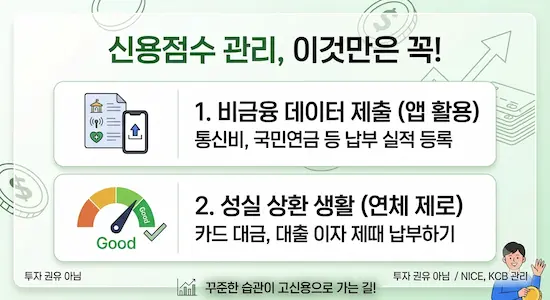 신용점수 관리 핵심요약 본문 인포그래픽 이미지
