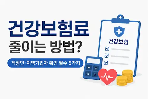 건강보험료 계산과 절약 방법을 설명하는 이미지